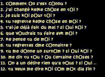 repond a ces question pour nous deux stp